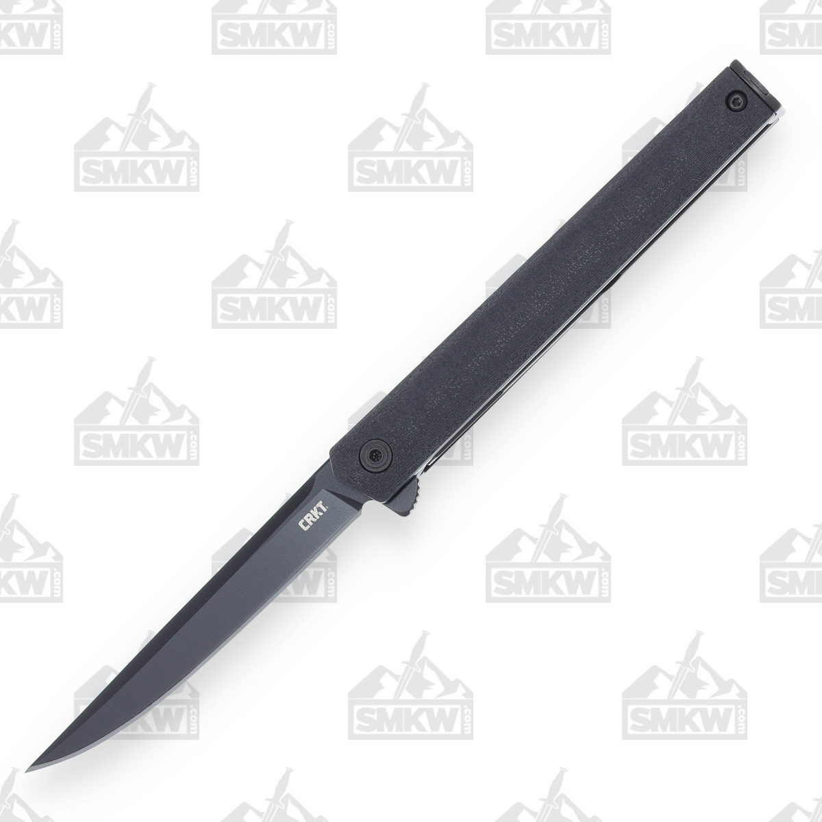CRKT CEO Flipper Folding Knife 3.35 Inch Plain Black EDP Straight Back
