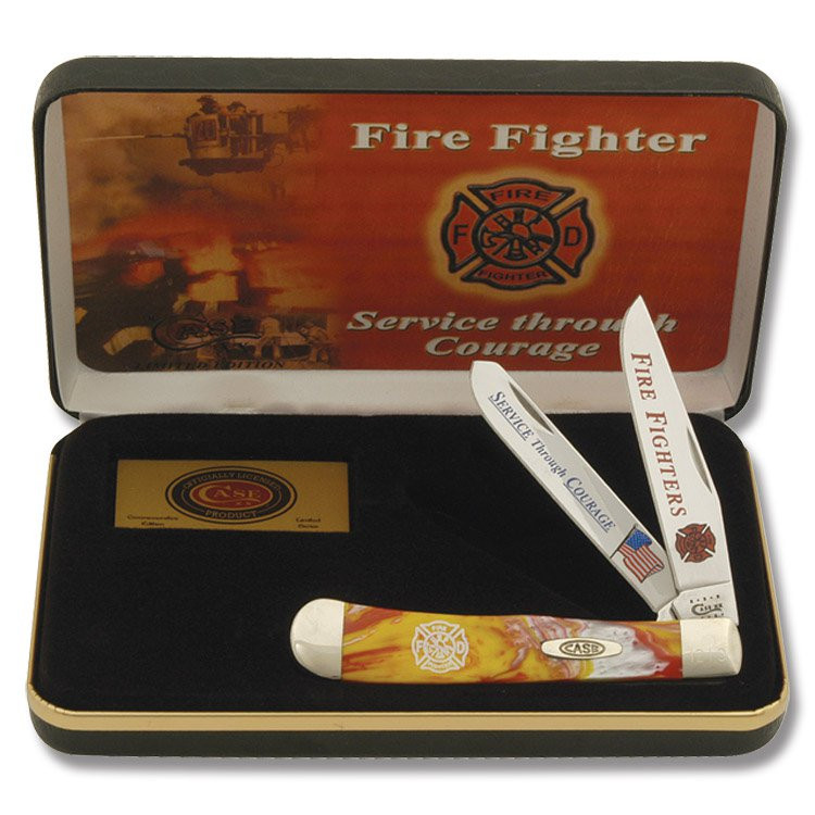 Case Service Through Courage Firefighter Trapper Folding Knife