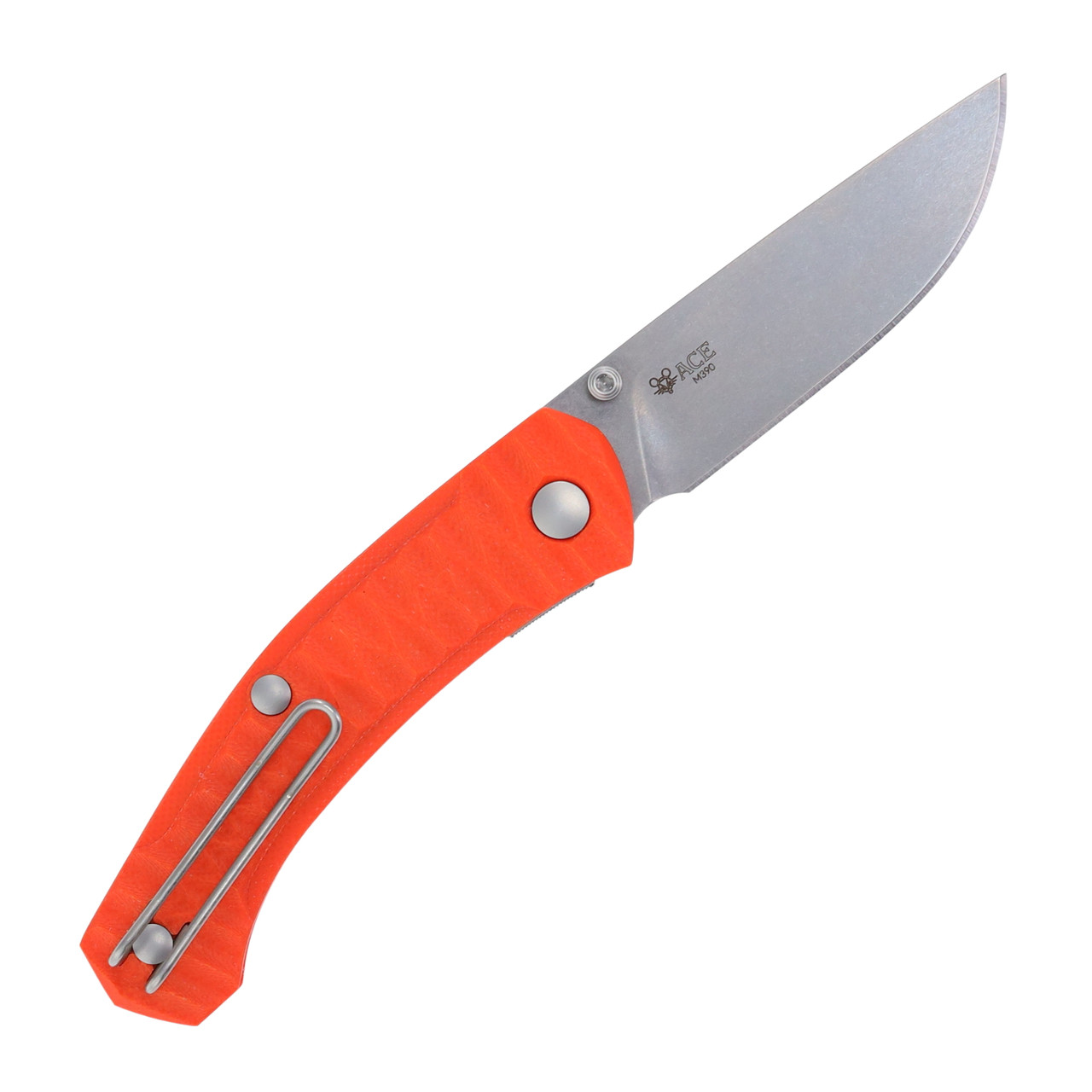 GiantMouse ACE Iona Folding Knife Orange G-10 2.87in Satin Drop