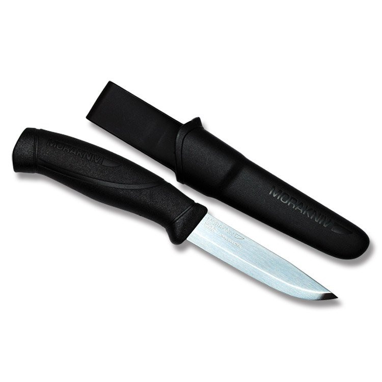 Morakniv Companion Fixed Blade Black 4.1in Satin Plain Clip Point Knife