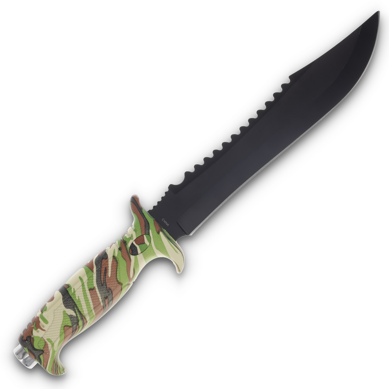 Frost Jungle Fever Bowie VI Black Sawback Clip Point/Camo FR429CA