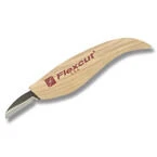 Flexcut Cutting Fixed Whittling Knife Ash Wood 1.25 In. High Carbon Carving Blade . front 