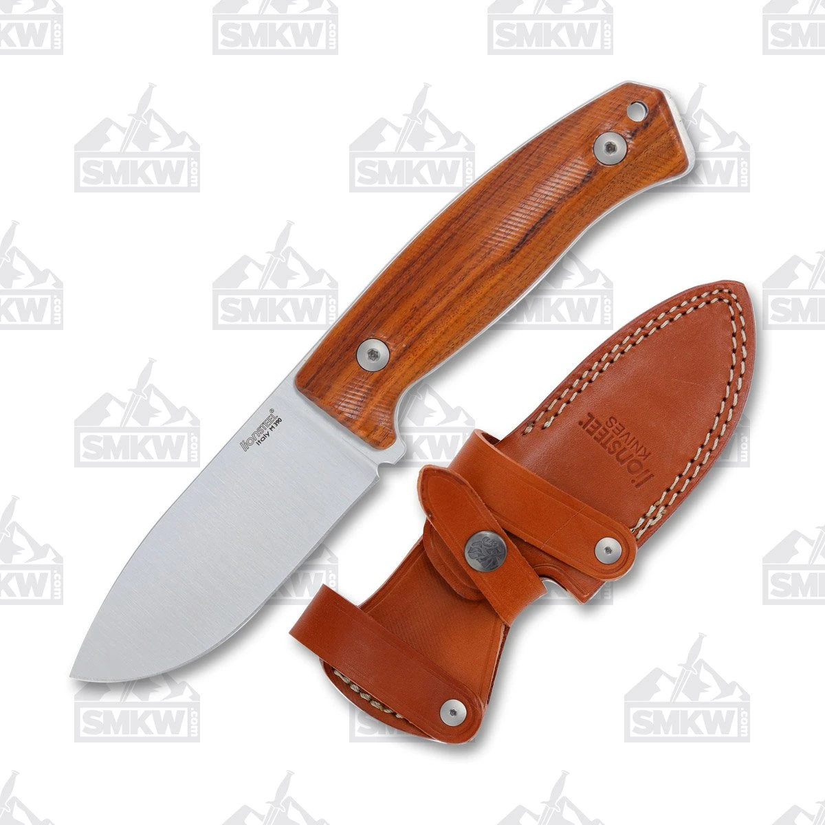 LionSteel M2M Wood-Santos Wood Fixed Blade 3.54In. Drop Point LSM2MST