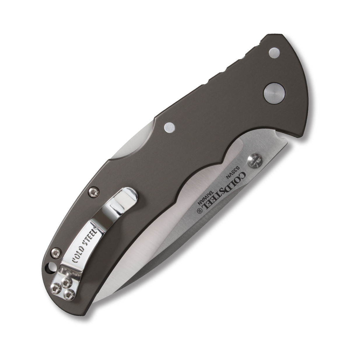 Cold Steel Code 4 Folding Knife Gray 3.5 Inch Plain Satin Spear Point