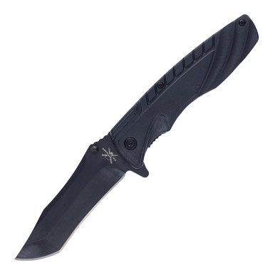 Tac Xtreme Black Jaguar 3.75in Plain Black Modified Clip Point
