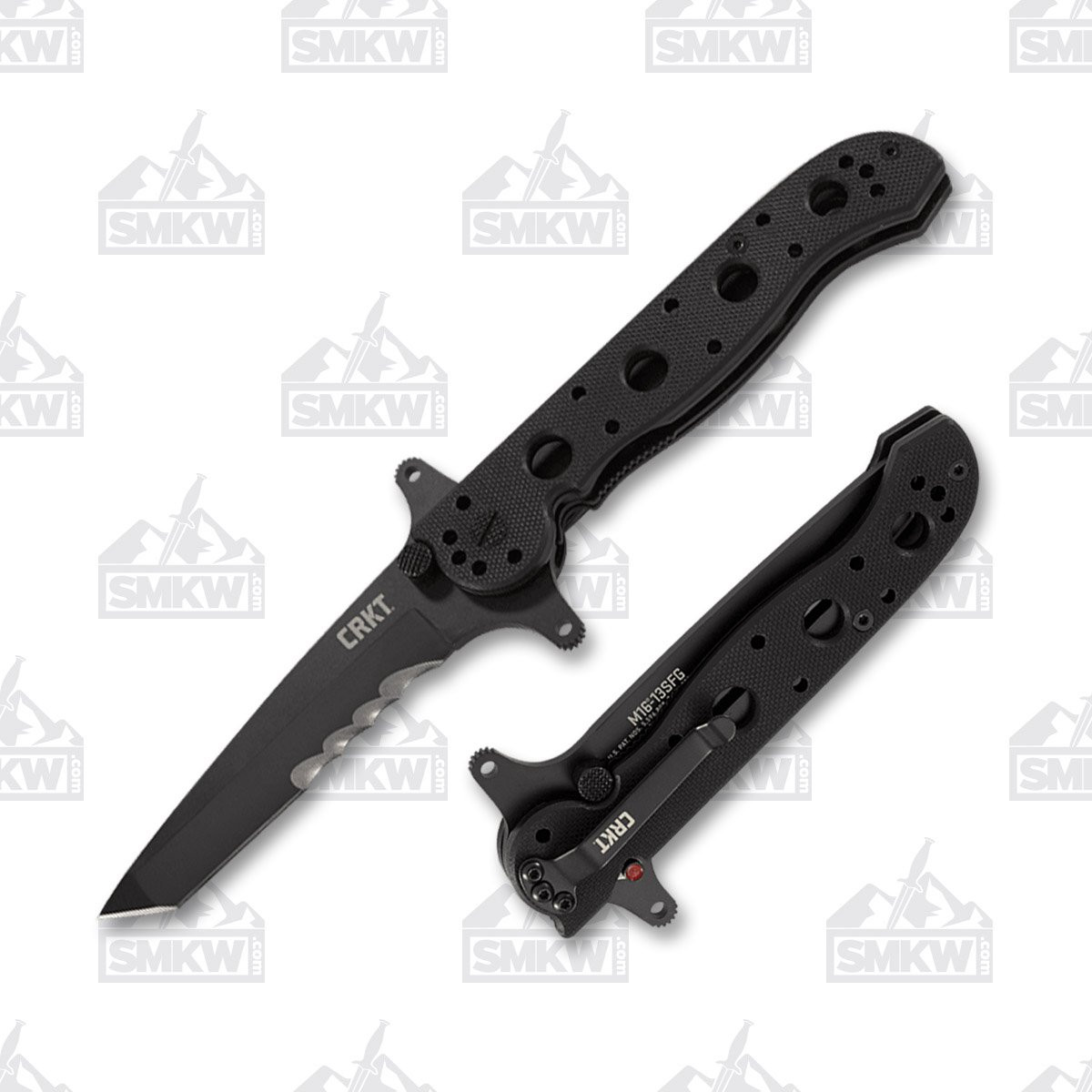 CRKT M16-13SFG 3.52 Inch Partially Serrated Black TiNi Tanto