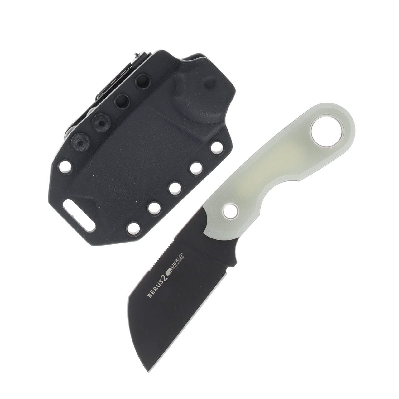 Viper Knives Berus 2 Fixed Blade Knife Jade G10 2.44in Plain Black