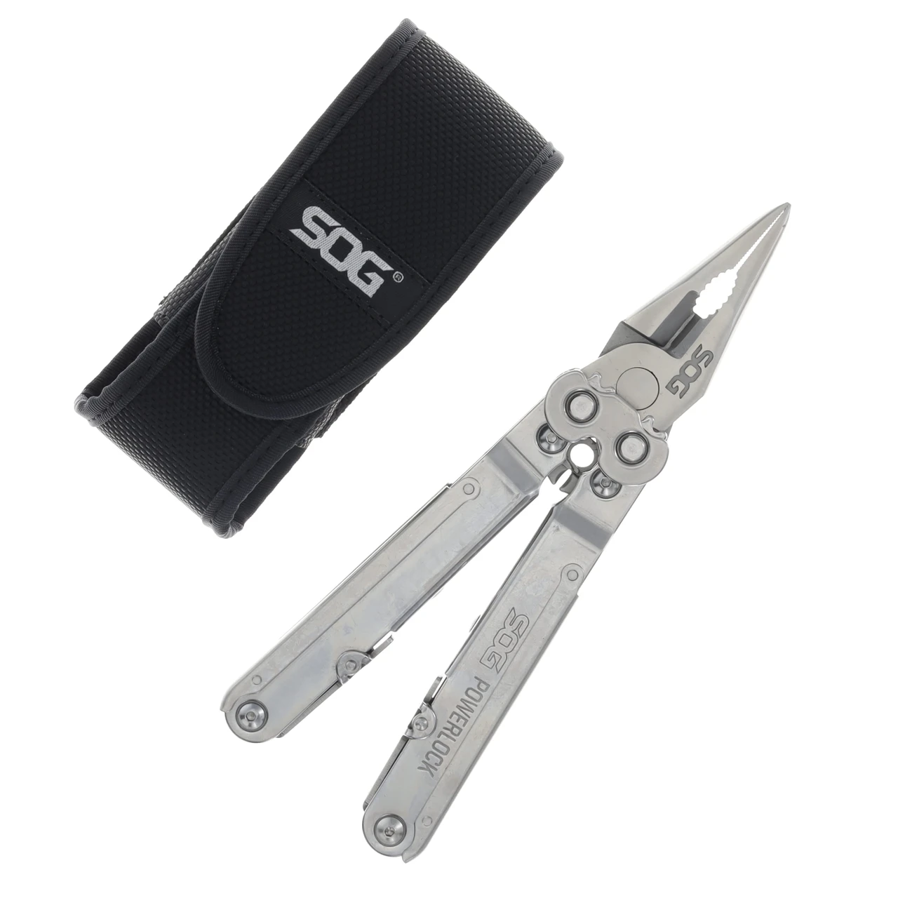 SOG PowerLock Multi-Tool Satin 18-in-1 with Nylon Sheath