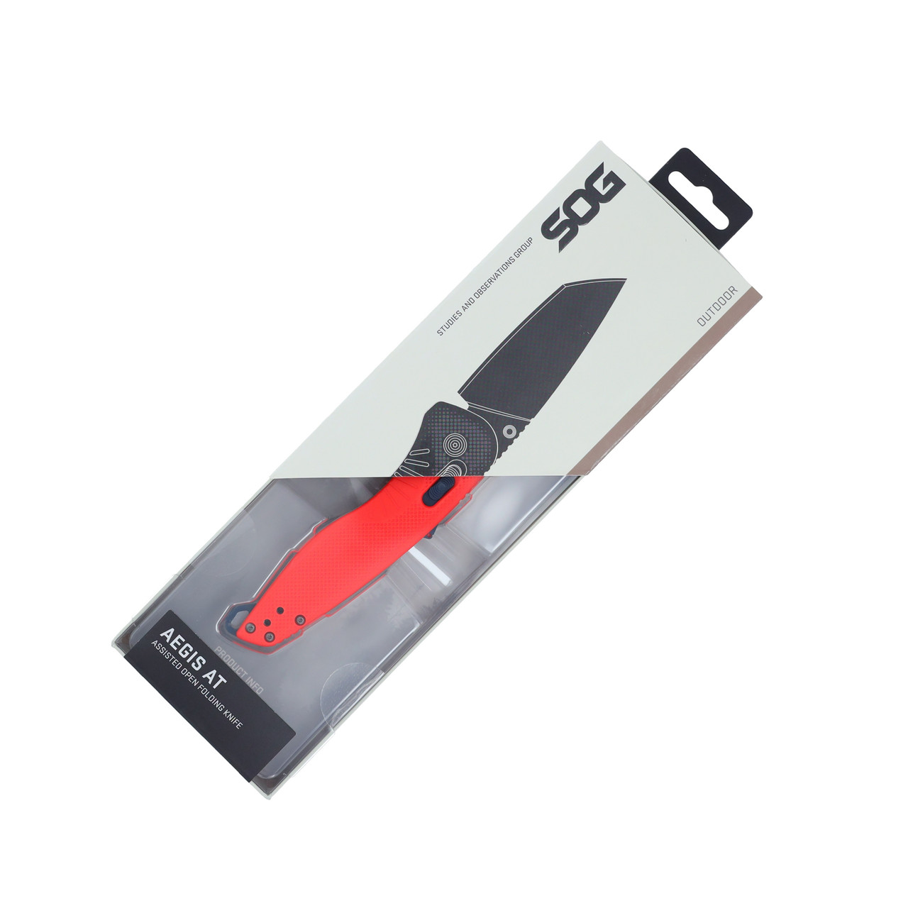 ⚠️ SOG SOG Knives Aegis AT Folding Knife Rescue Red and Indigo 3.13in