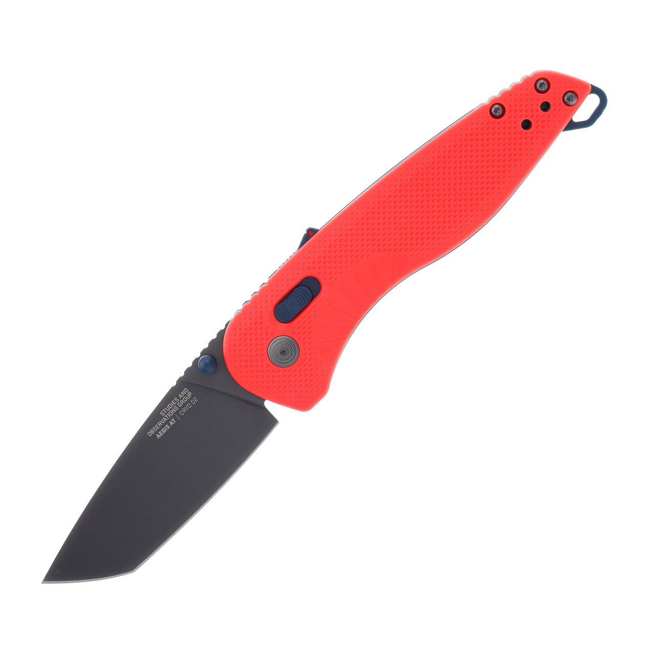 SOG Knives Aegis AT Folding Knife Rescue Red and Indigo 3.13in Tanto