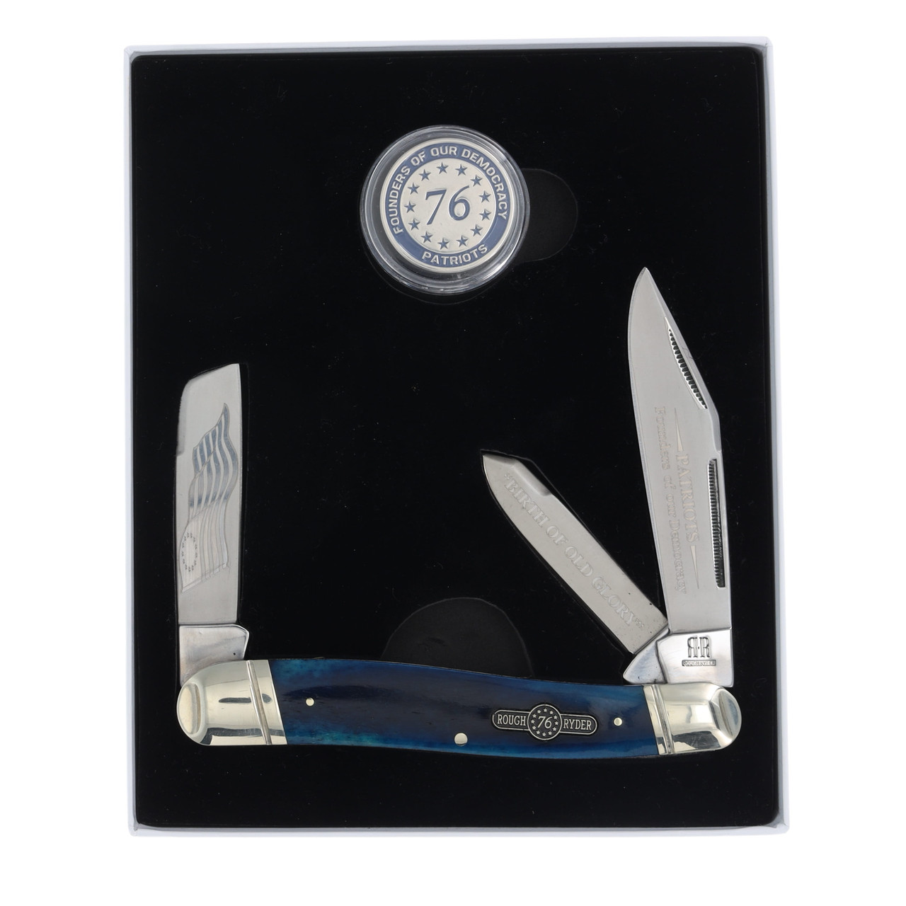 Rough Ryder Patriot Series Large Stockman Folding Knife Collector's Set RR2512