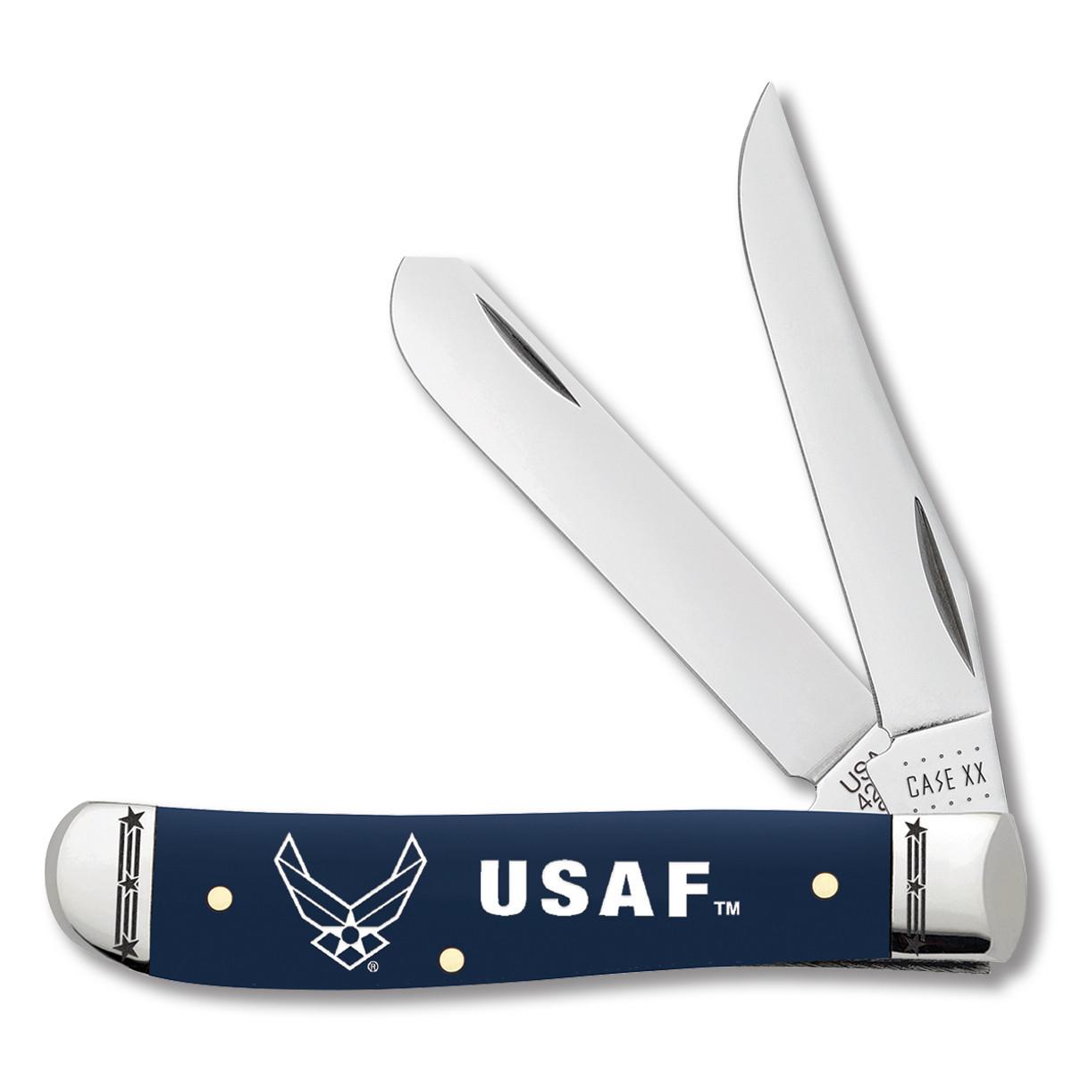 Case Air Force Smooth Blue Synthetic Mini Trapper Folding Knife