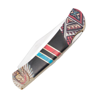 Frost Silverhorse Stoneworks Wild West Warrior Folding Knife