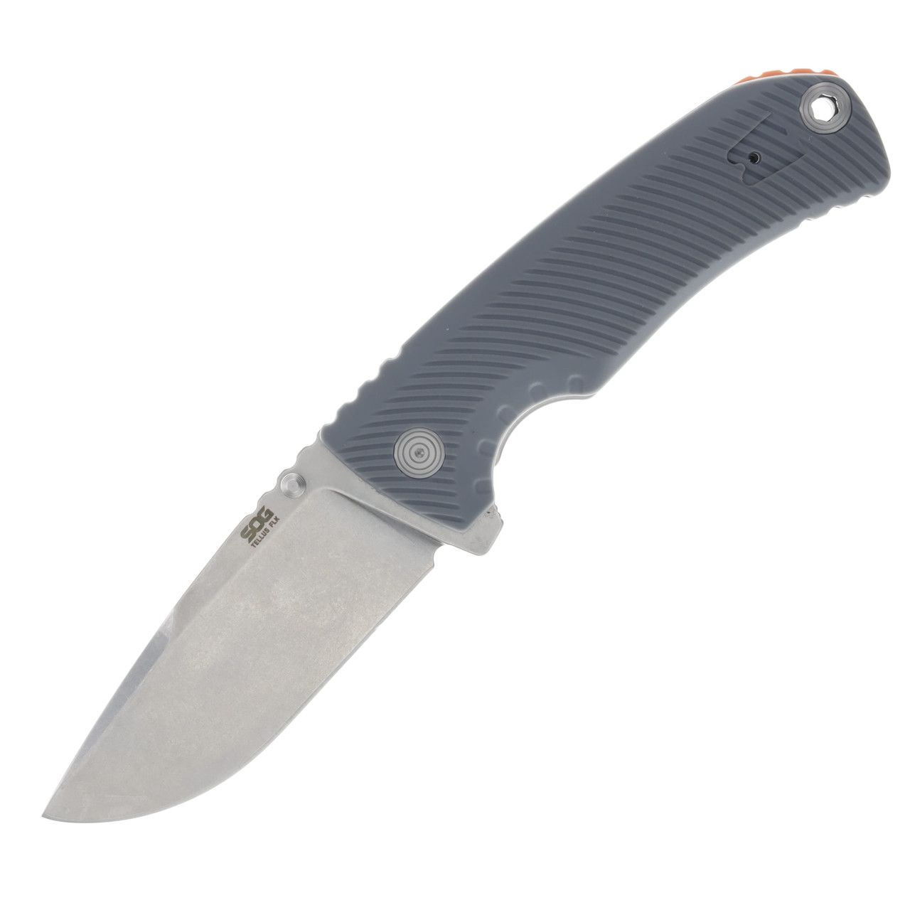 SOG Tellus FLK Folding Knife Wolf Gray 3.65in Stonewash Clip Point Blade SOG14060241
