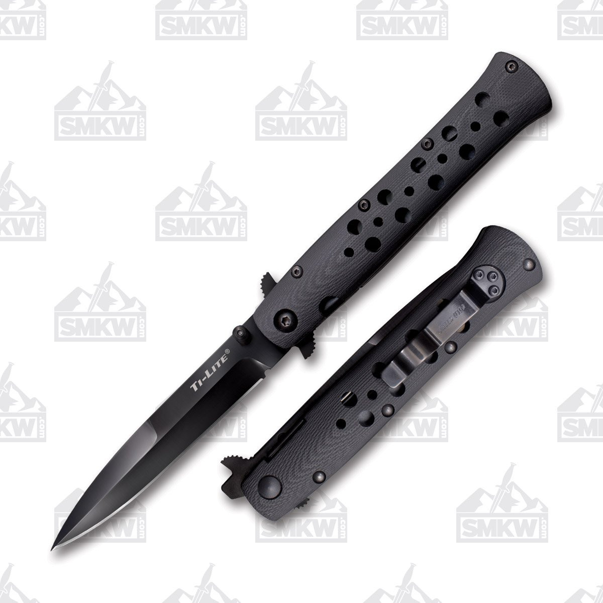 Cold Steel 26C4 Ti-Lite Folding Knife 4in Black Plain Spear Point Blade