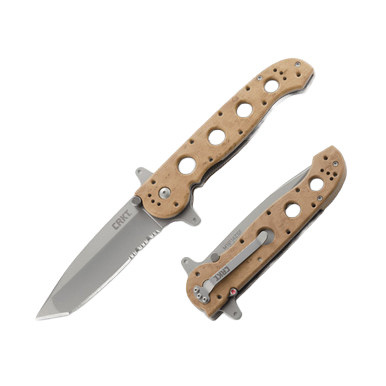 CRKT M16-14ZSF Desert Tan 3.99 Inch Part Serr Bead Blasted Tanto CRM1614ZSF