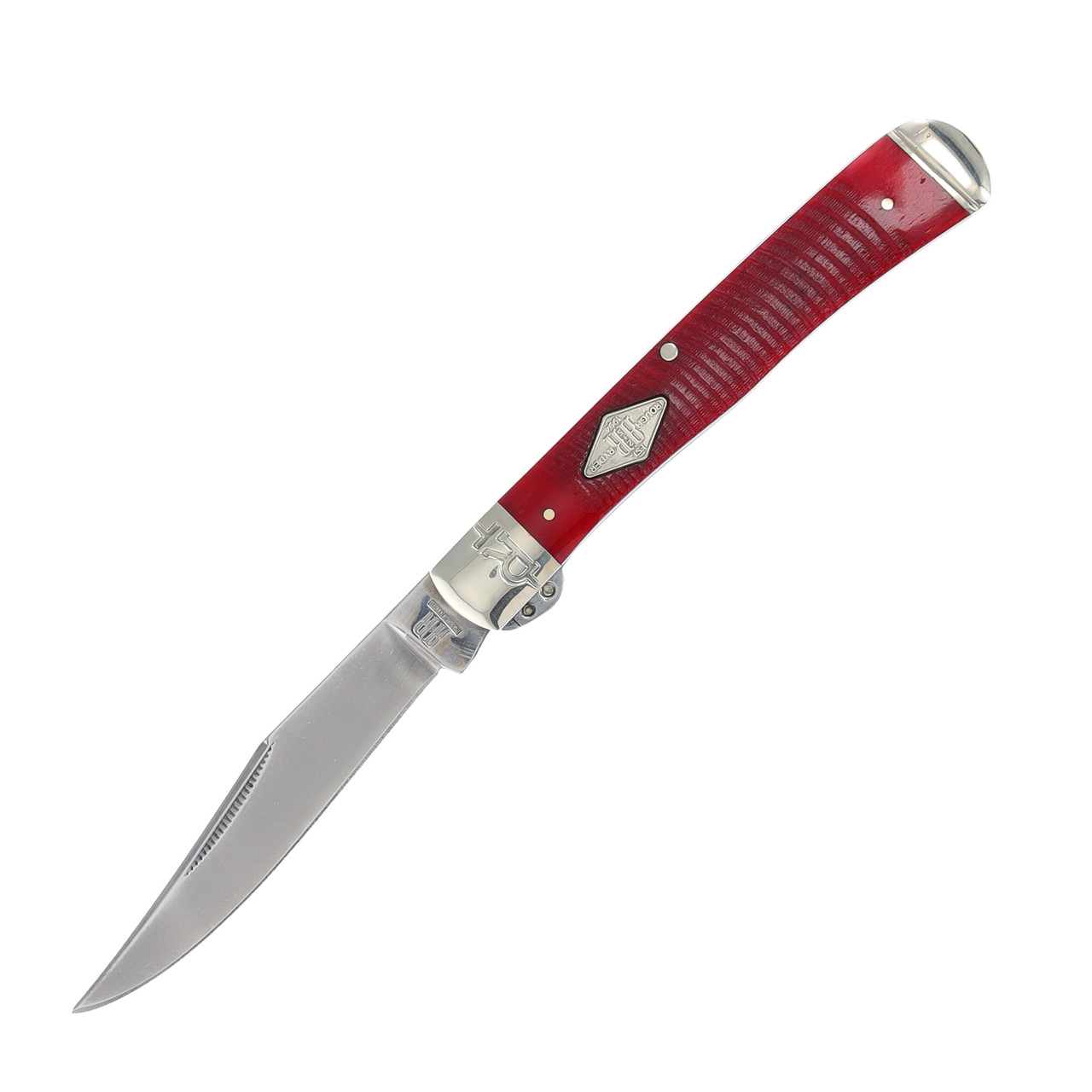 Rough Ryder Red Sawcut Bone Bolster Lock Trapper Folding Knife