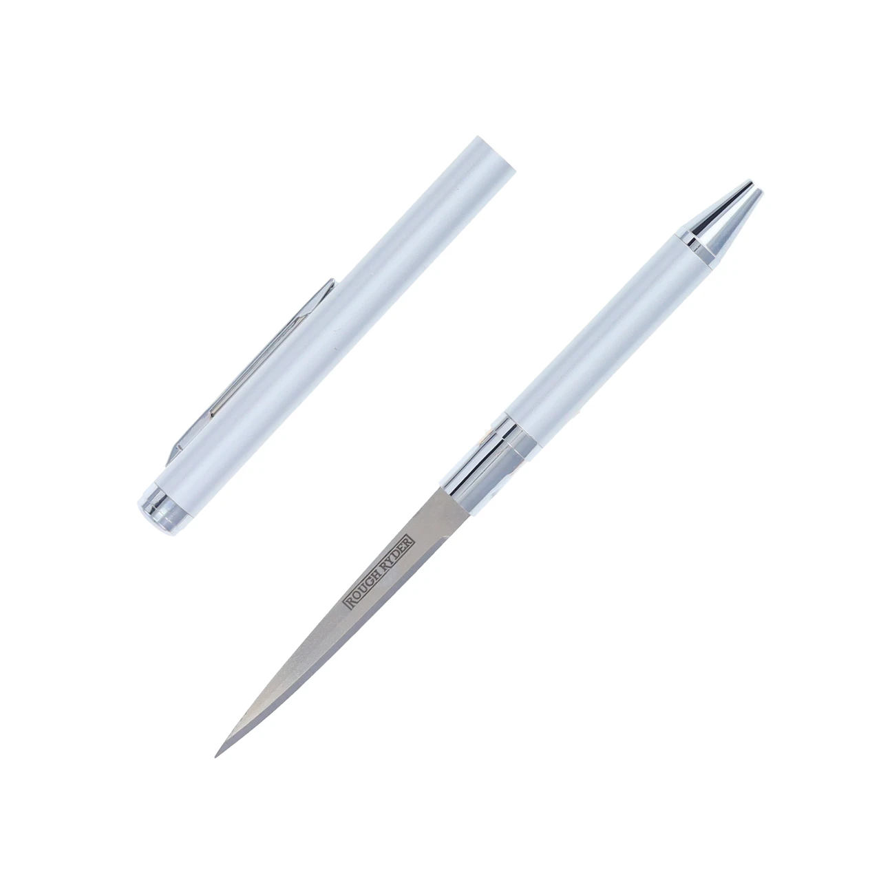 Rough Ryder Ink Pen with Hidden Knife Blade/Silver Casing RR612