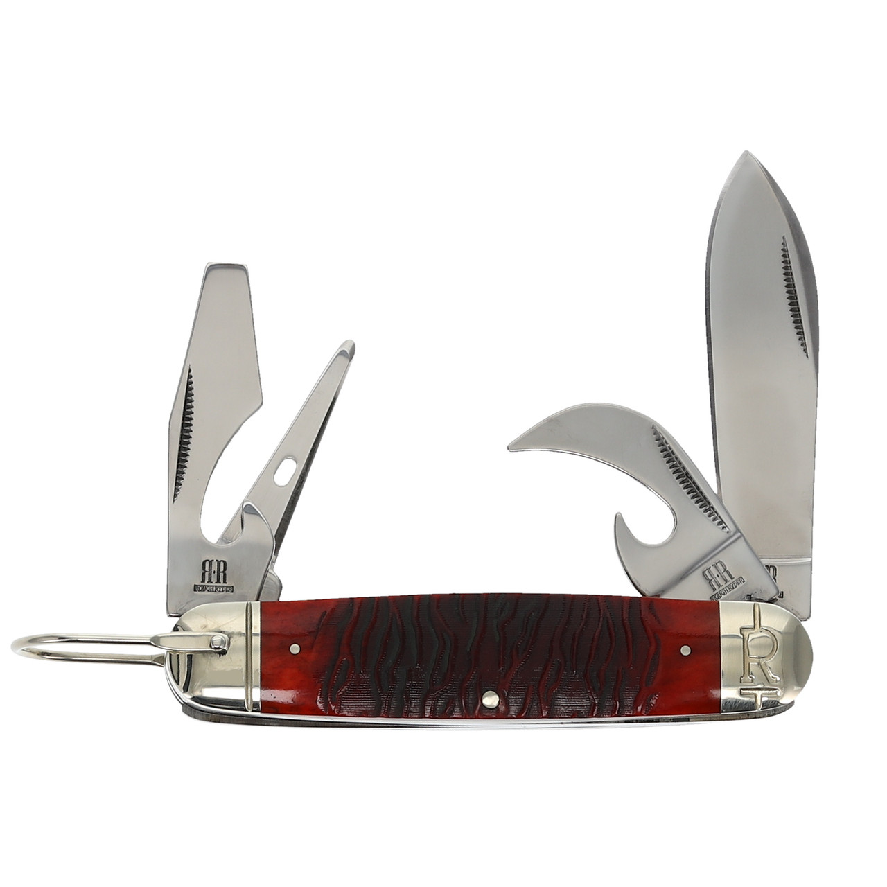 Rough Ryder Tiger Stripe Scout Knife RR2220 - Smoky Mountain Knife
