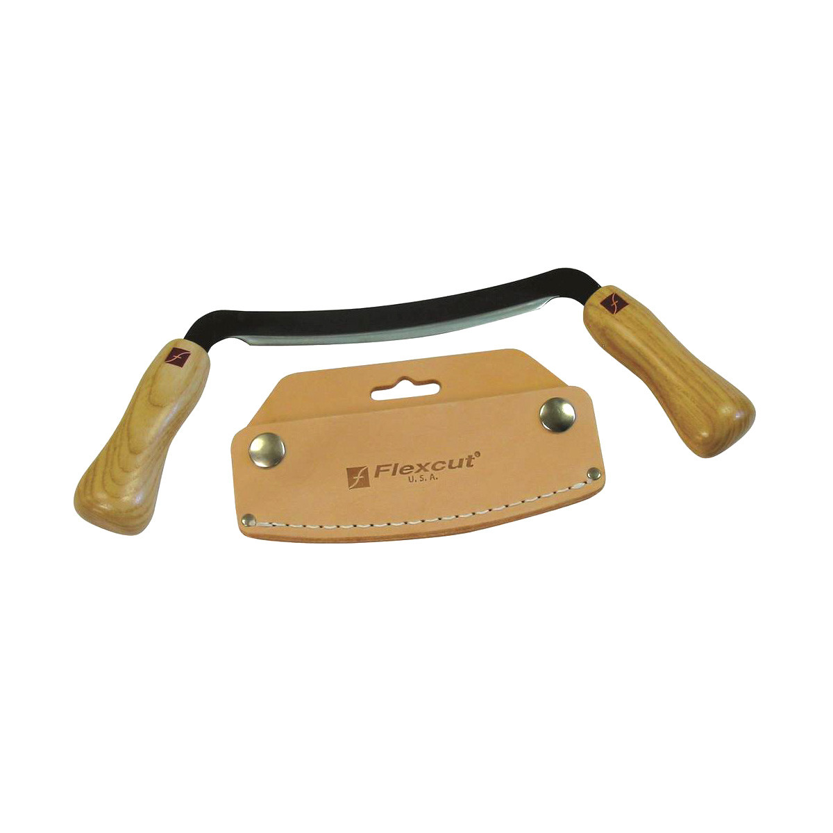 Flexcut 5in Flexible Draw Knife with Leather Sheath