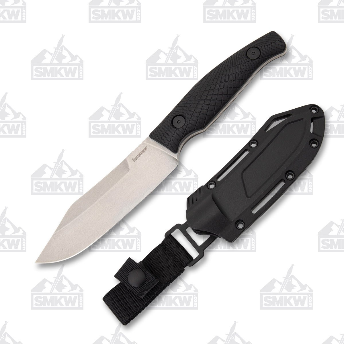 Kershaw Camp 5 Fixed Blade Knife 4.75 Inch Plain Stonewash Clip Point