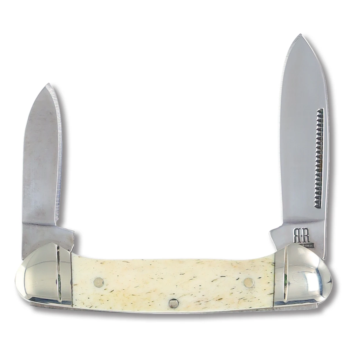 Rough Ryder White Smooth Bone Mini Canoe Folding Knife