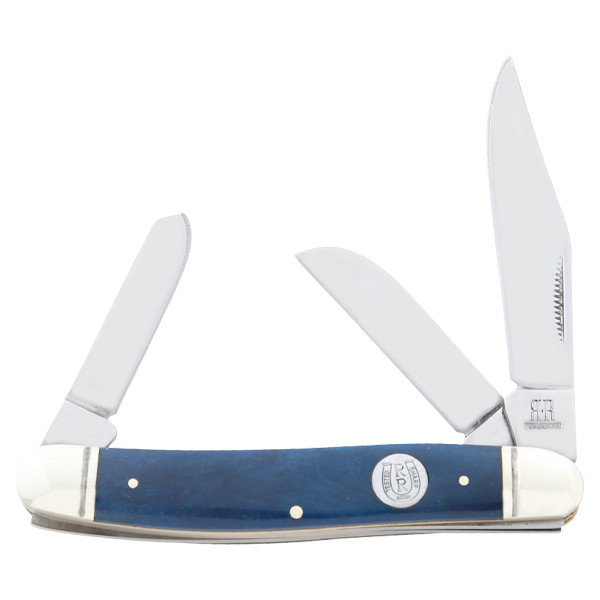 Rough Ryder Blue Smooth Bone Stockman Folding Knife