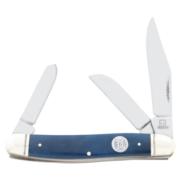Rough Ryder Blue Smooth Bone Stockman Folding Knife RR1954