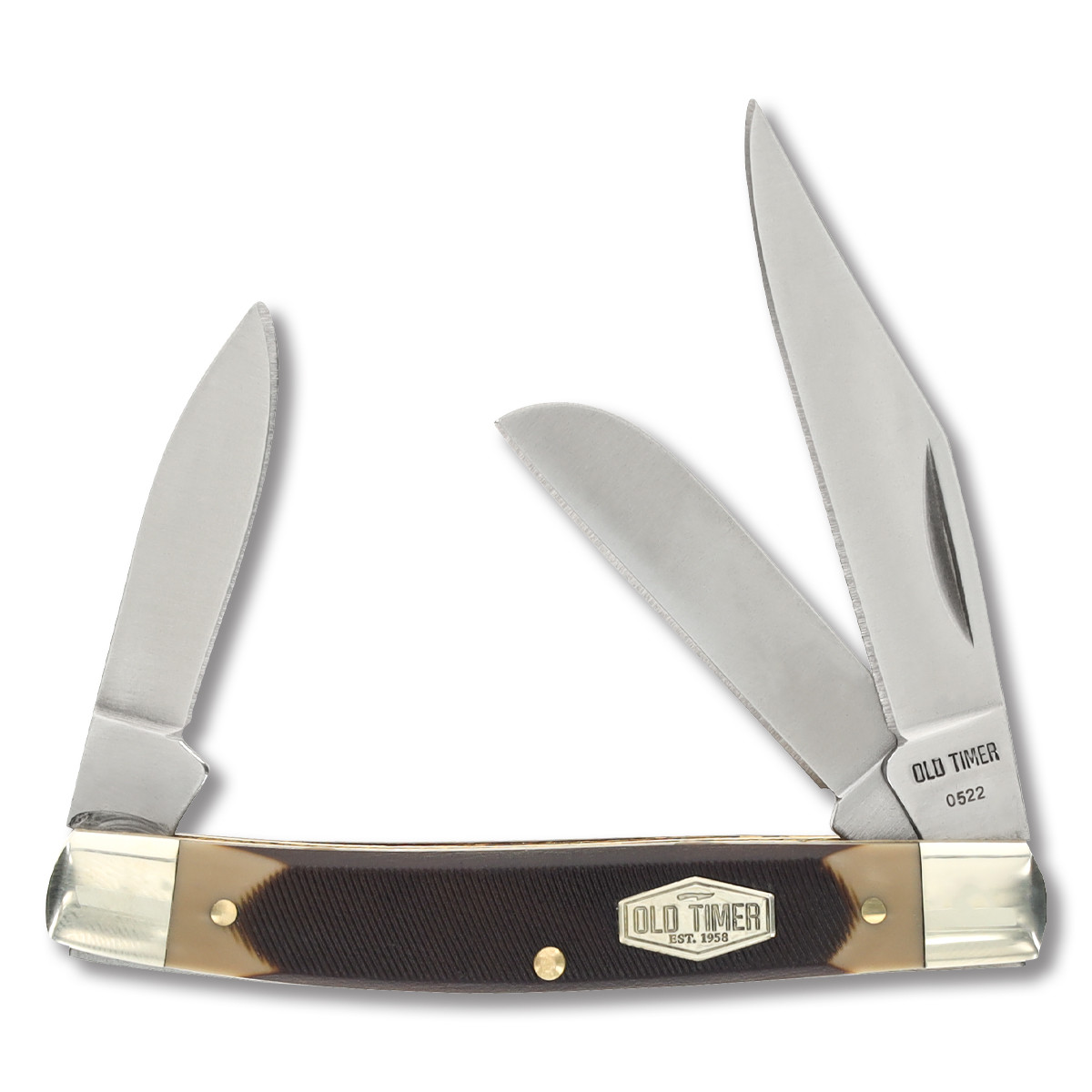 Old Timer Brown Sawcut Middleman Folding Knife SCT34
