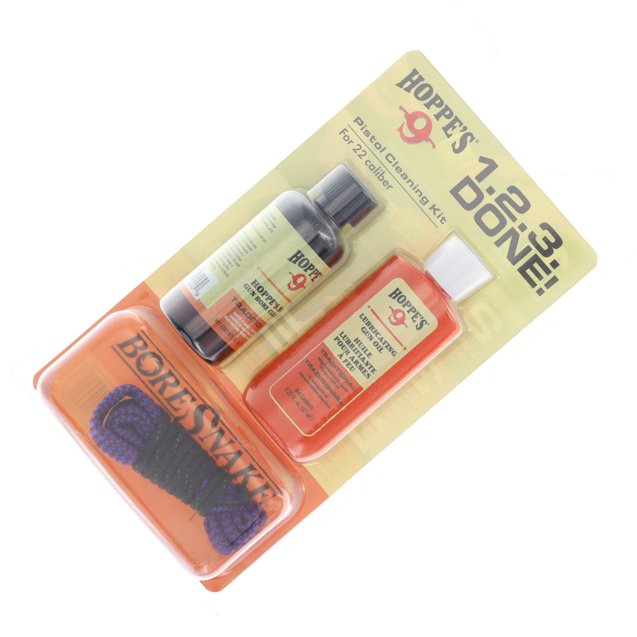 Hoppe's 1-2-3 Done! .22 Long Caliber Pistol Cleaning Kit - BoreSnake HOP110022