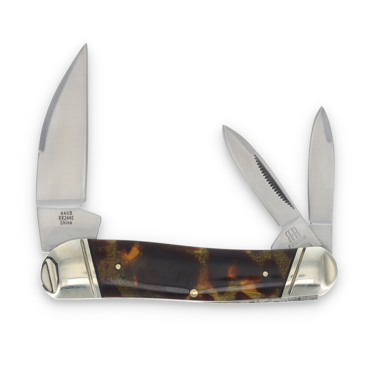 Rough Ryder Tortoise Shell Swayback Whittler Folding Knife RR2440