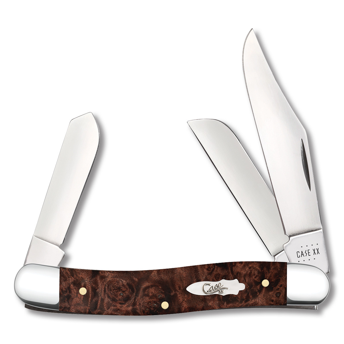 Case Brown Maple Burl Wood Stockman Folding Knife