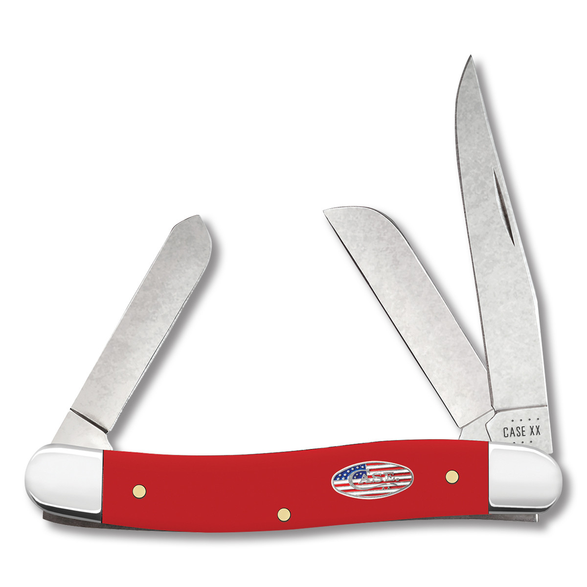 Case XX Knives American Workman Stockman Folding Knife 3.63in Smooth Red Synthetic