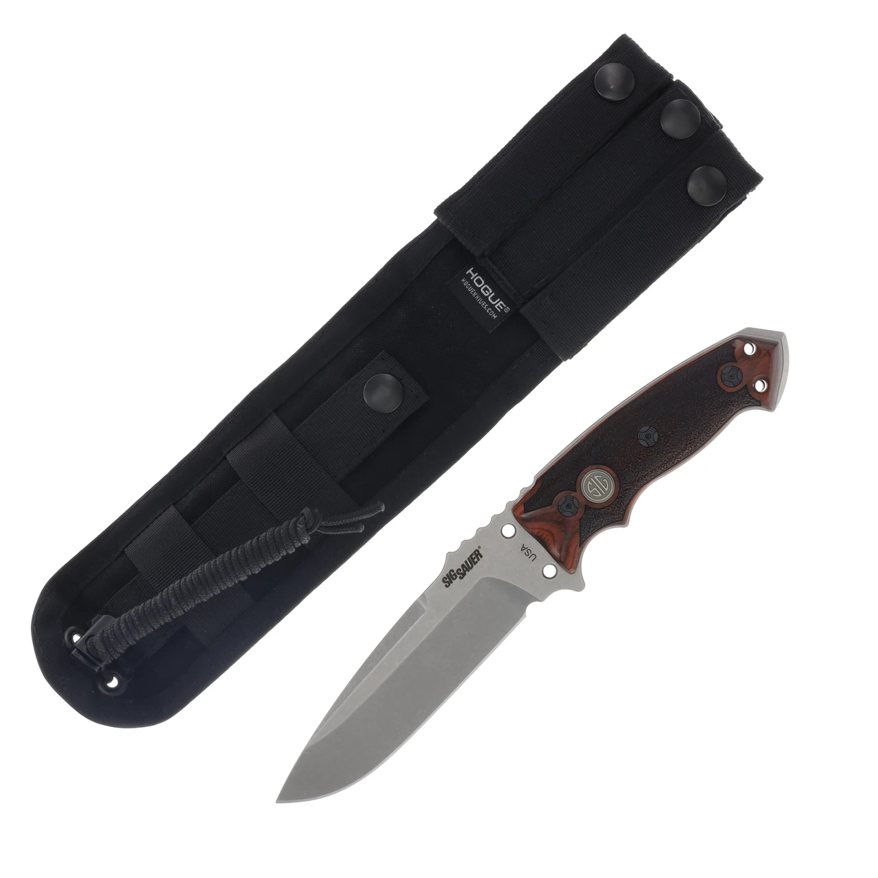 Hogue SIG EX-F01 Fixed Blade Rosewood 5.5in Plain Tumbled Drop Point with Sheath 1