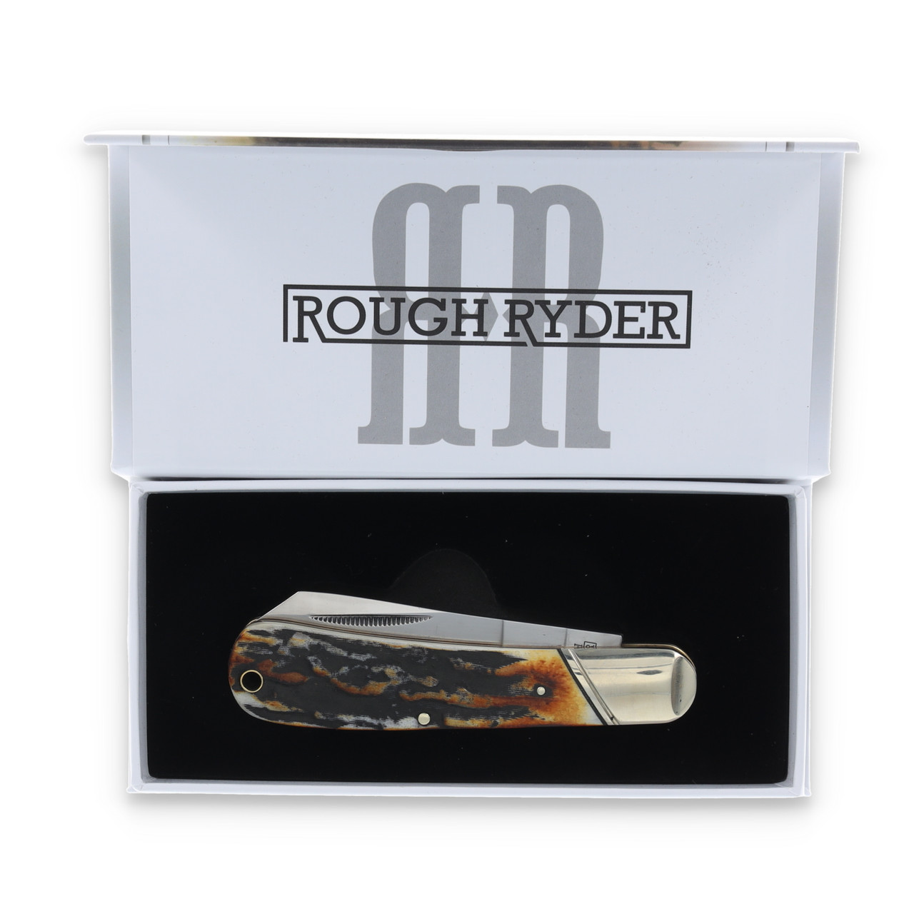 Rough Ryder Classic Cinnamon Bone Stag Cotton Sampler Folding