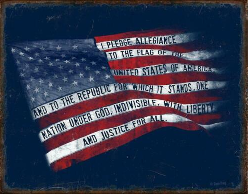 Pledge of Allegiance Flag Tin Sign SG2567