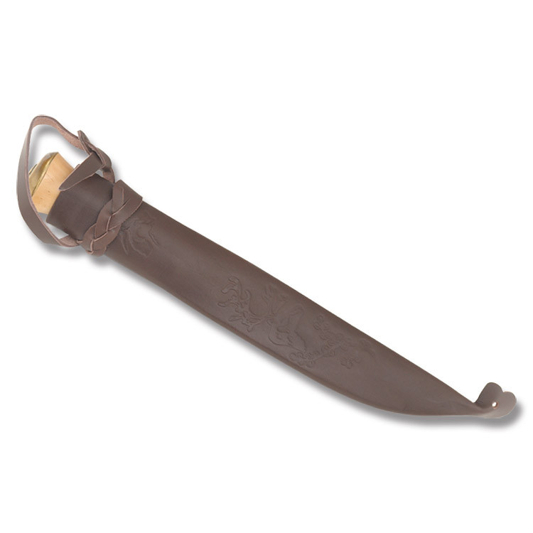 Helle Lappland Fixed Blade Knife 12C27/Birch with Engraved Leather