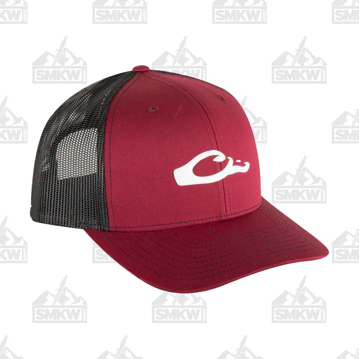 Drake Waterfowl 6 Panel Logo Cap Cardinal  Black Logo