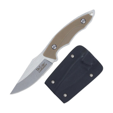 Tac Commander 03DS Fixed Blade Neck Knife Matte/Sand G-10