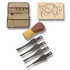 Flexcut 5-piece Craft Carver Set with Tool Roll (Carbon Steel)