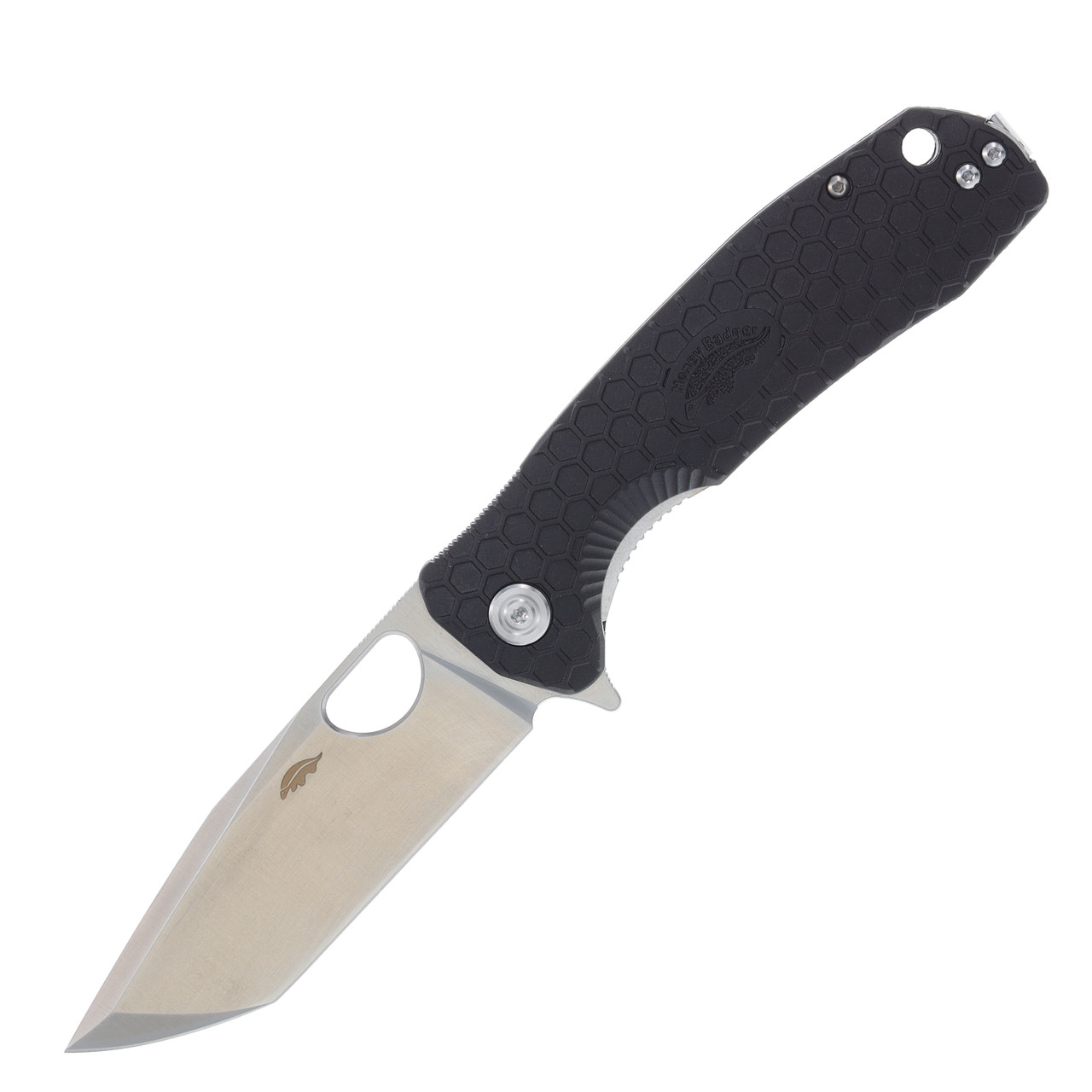 Honey Badger Knives Large Tanto Folding Knife Black FRN 3.63in Satin Blade