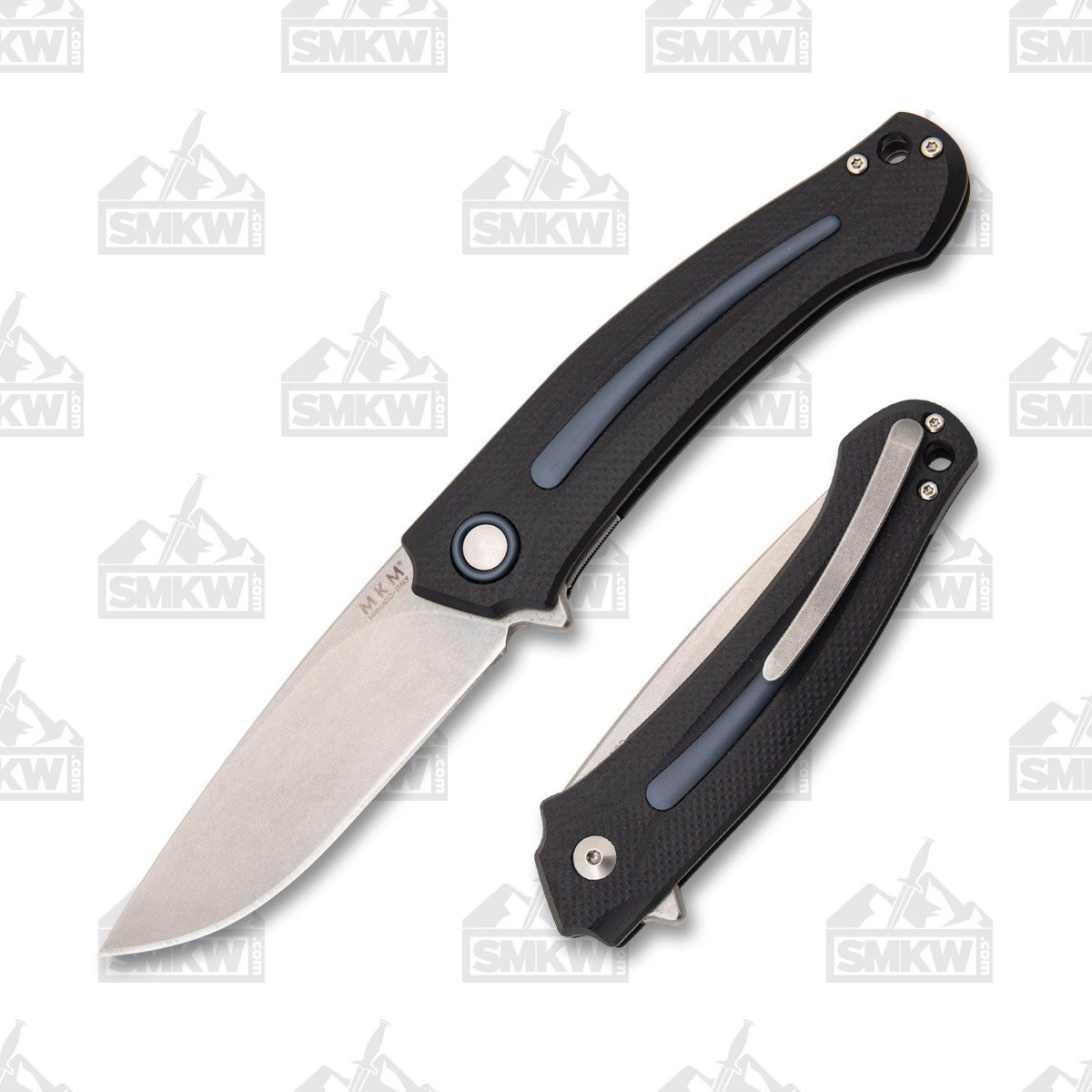 MKM Knives Arvenis Burnley Folding Knife 3.35in Stonewash Drop Point
