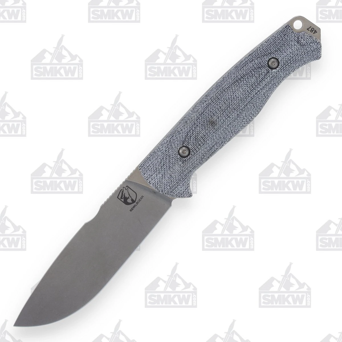 Rewild Gear Gasper 4 Fixed Blade Knife Gray TeoTuf 4.07in Drop Point