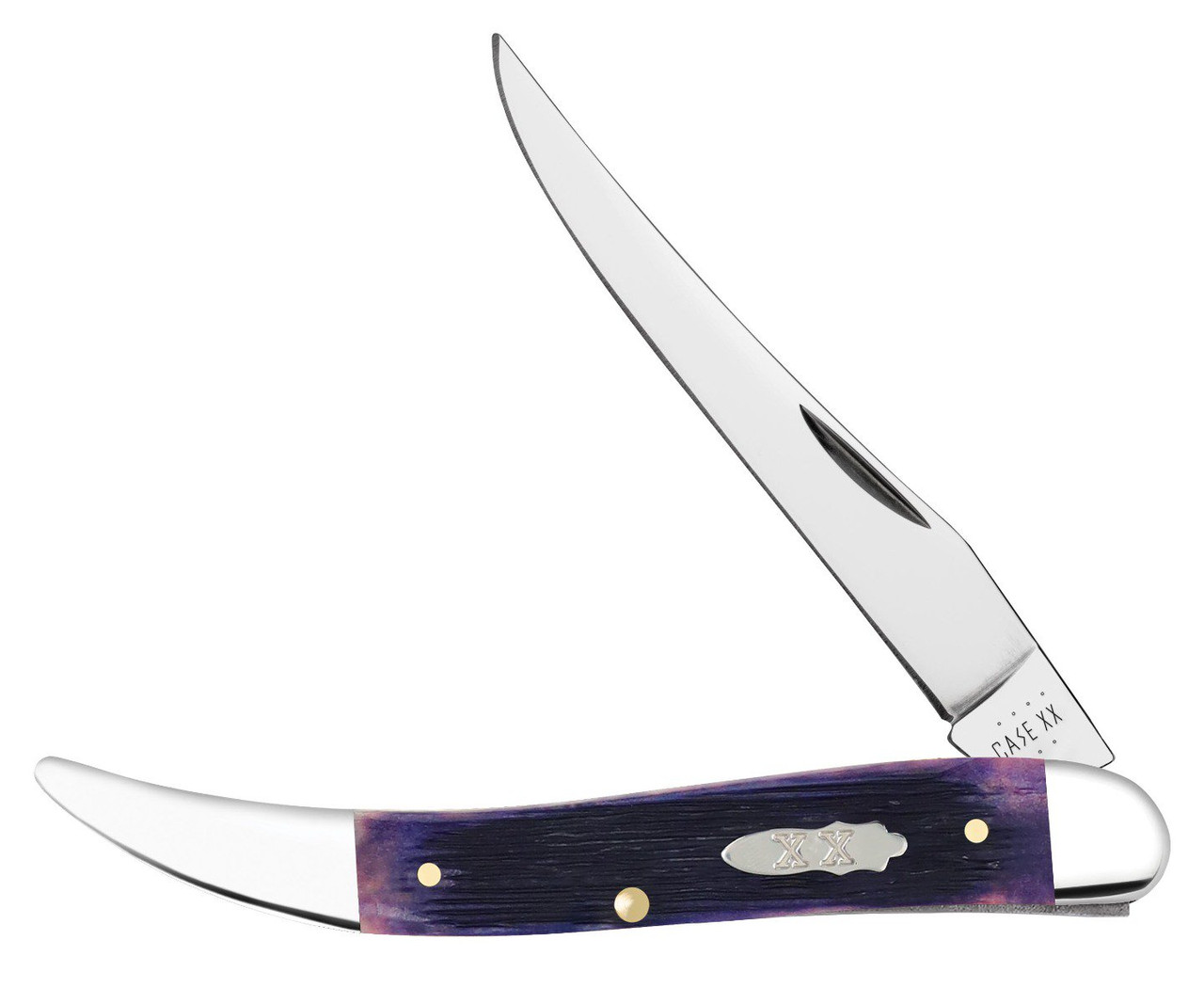 Case Purple Barnboard Bone Medium Texas Toothpick Folding Knife - Smoky  Mountain Knife Works