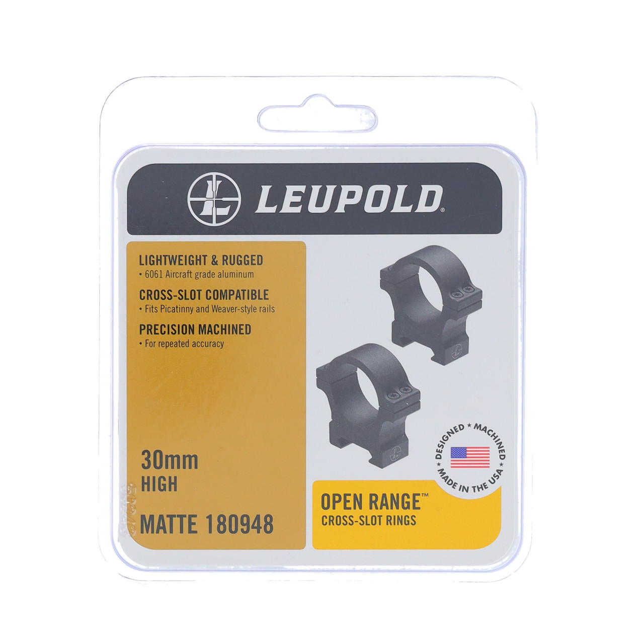 Leupold Open Range Cross Slot Rings X-Slot 30mm HIGH LU180948
