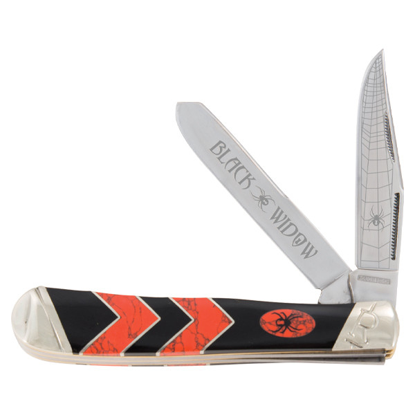 Rough Ryder Black Widow Trapper Folding Knife RR1670 - Smoky