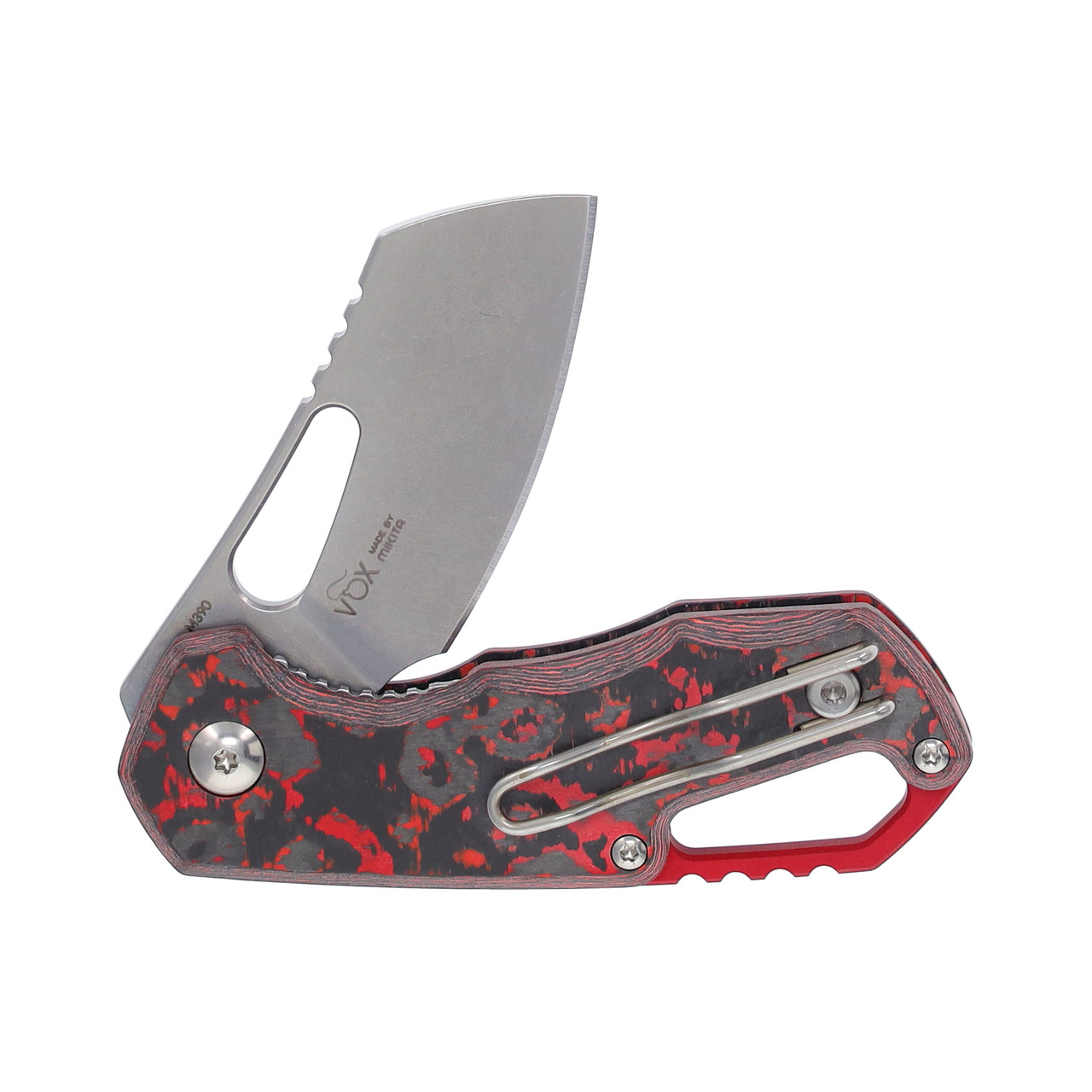 MKM Isonzo Folding Knife Lava Flow Fat Carbon Cleaver SMKW