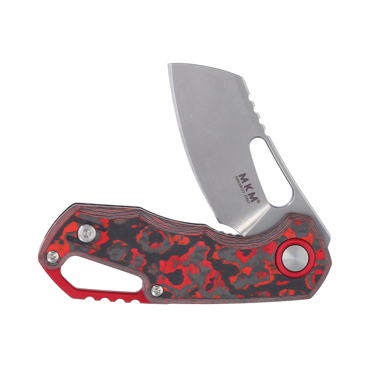 MKM Isonzo Folding Knife Lava Flow Fat Carbon Cleaver SMKW
