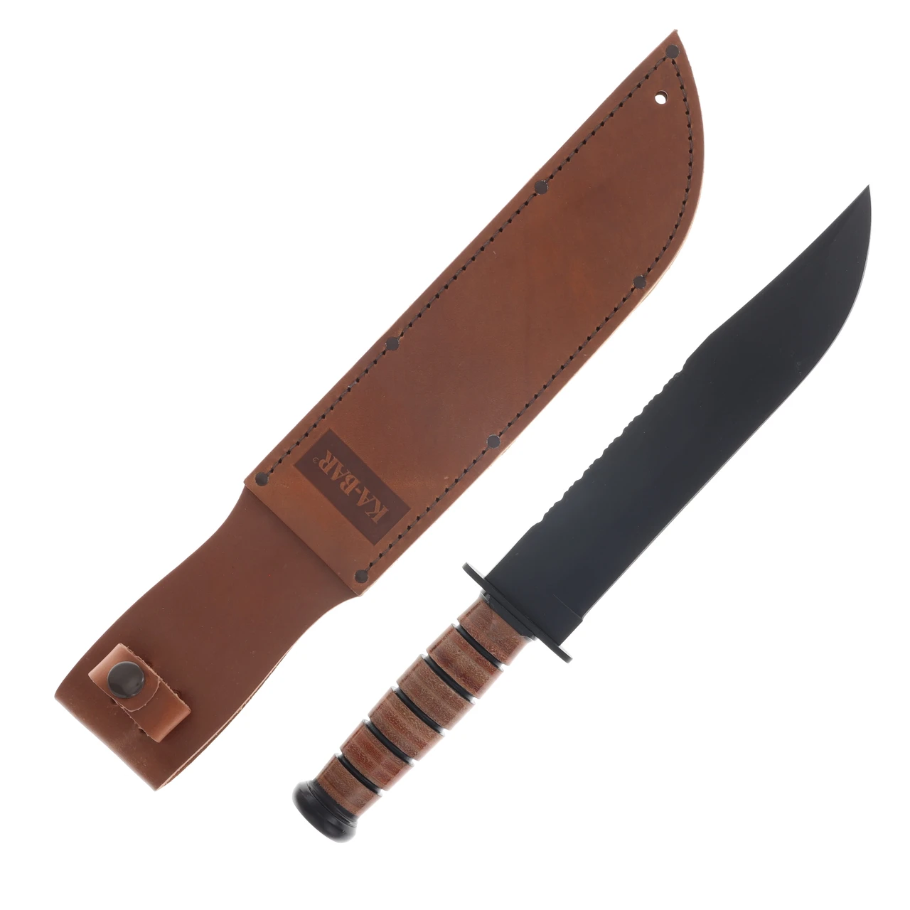 KA-BAR Big Brother Bowie Knife Stacked Leather Handle KA2217
