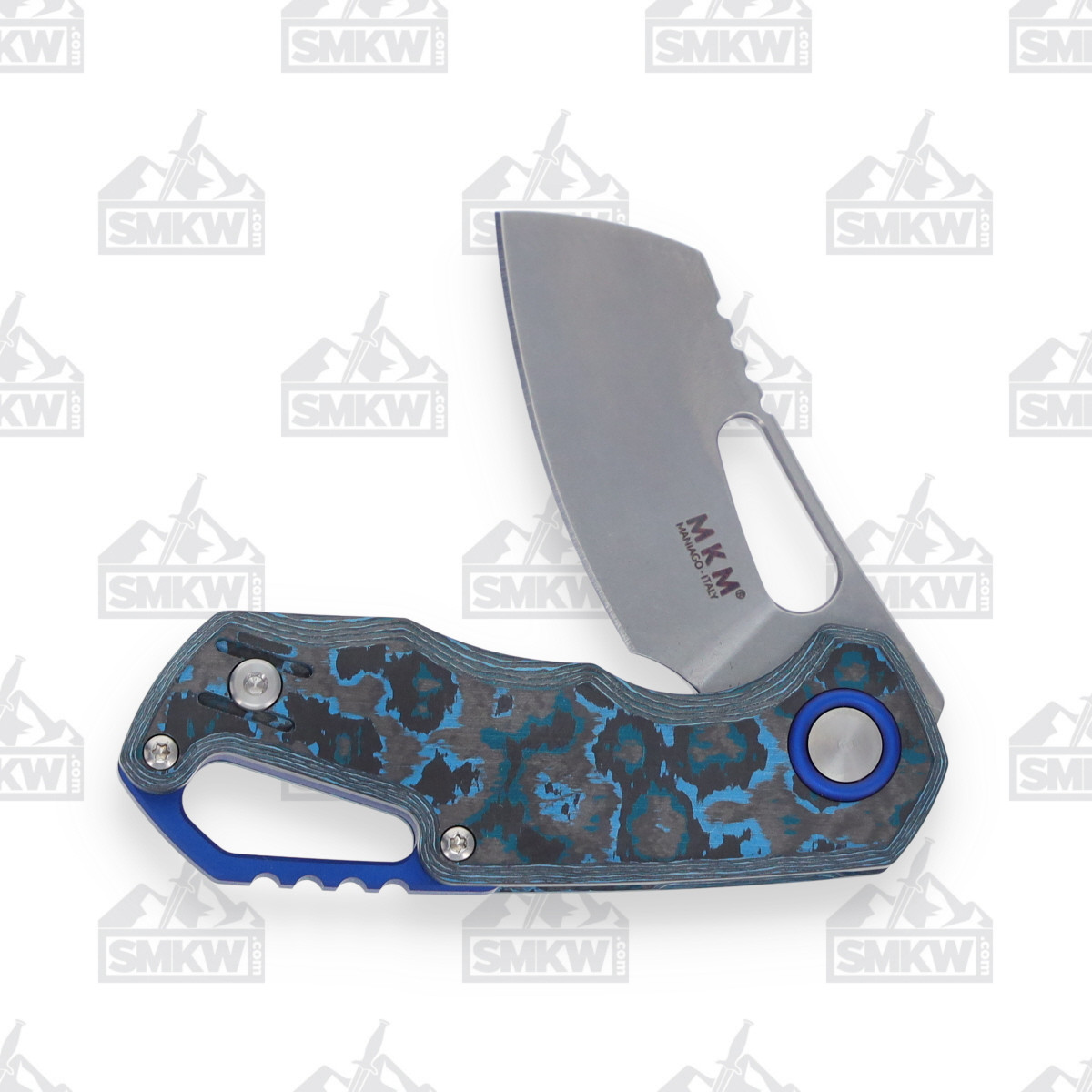 MKM Isonzo Folding Knife Arctic Storm Fat Carbon Stonewash Cleaver